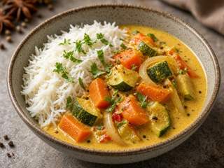 Curry de légumes au lait de coco