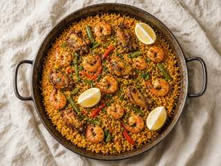 Paella poulet-crevettes