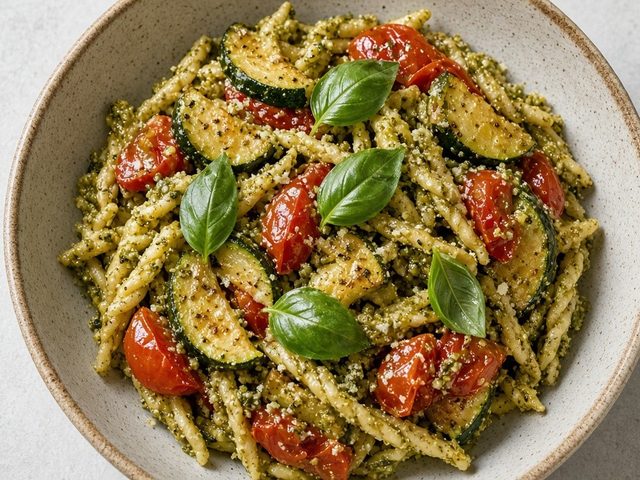 Pâtes pesto légumes