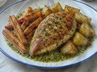 Poulet sauce légumes