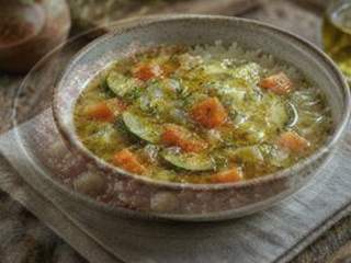 Soupe asperge crevettes