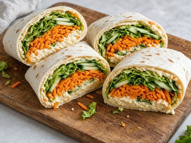 Wrap houmous-crudités